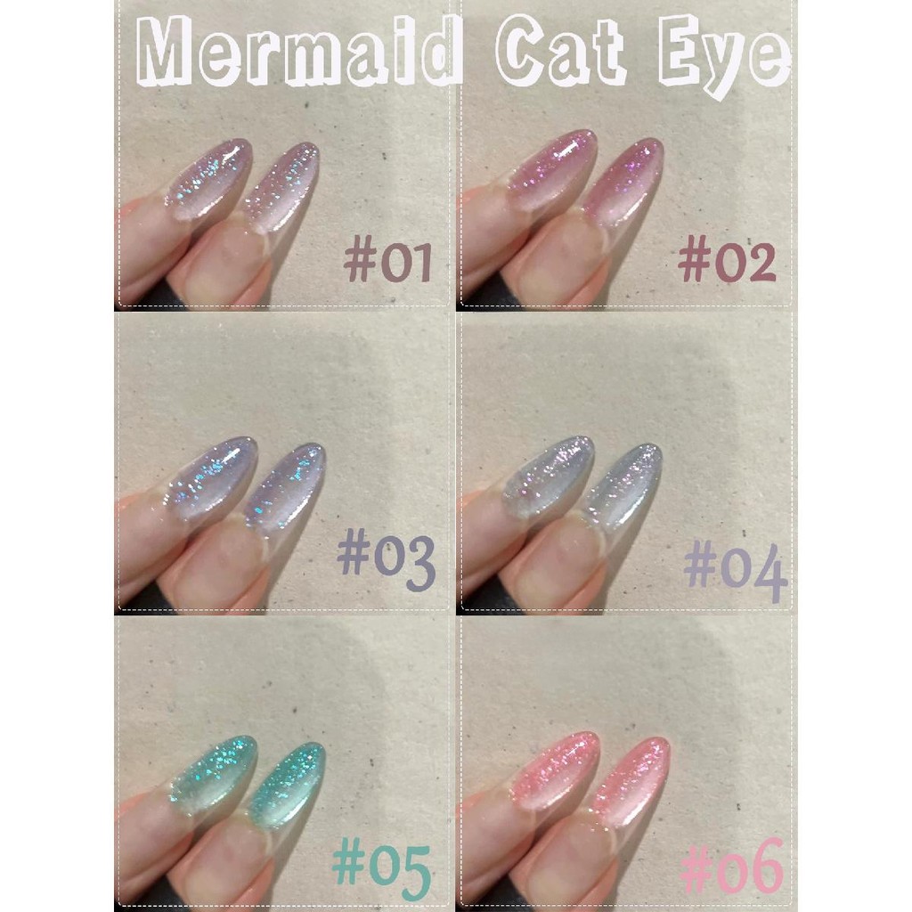 SHAKA เจลทาเล็บแคทอายนางเงือก 6 สี เปล่งแสงใต้ท้องทะเลแฟนตาซี เพ้นท์เล็บ UV Manicure [SK302]