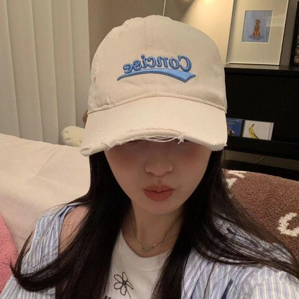 หมวกเบสบอลสไตล์เกาหลี Y2K กับตัวอักษร ปรับได้ ทำจากผ้าฝ้าย snapback สำหรับทั้งผู้ชายและผู้หญิง ราคา ถูกที่สุด ดีลบีเคเค แกลเลอรีภาพที่ 5