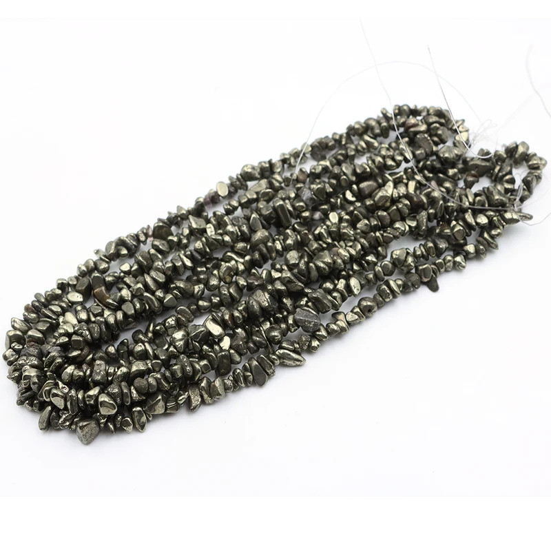 16/32inches Natural Iron Pyrite Chips Stone Beads Irregular Gravel Crystal quartz Beads For Jewelry 