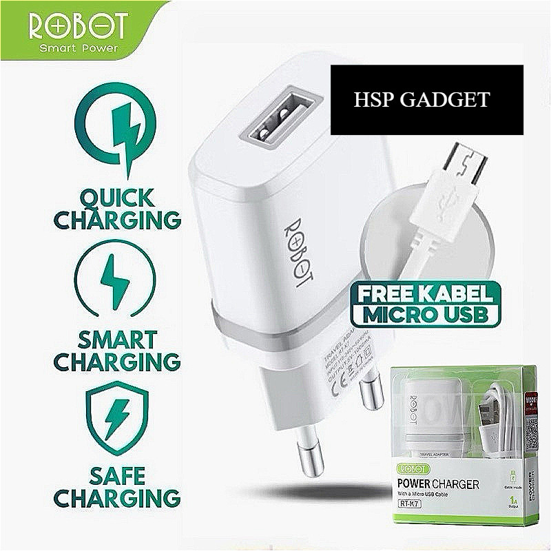 ROBOT RT-K7, RT-K7S, RT-K7SC / Charger ROBOT RT-K7 MICRO USB 1A, RT-K7S MICRO USB 1.2A, RT-K7SC TYPE
