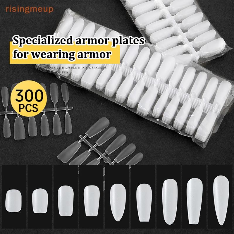 [risingmeup] 300 ชิ้น/ถุงเคล็ดลับเล็บปลอม Matte Coverage โปร่งใสเล็บปลอมเคล็ดลับเล็บเจล Extension Diy ฝึกเล็บเครื่องมือใหม่