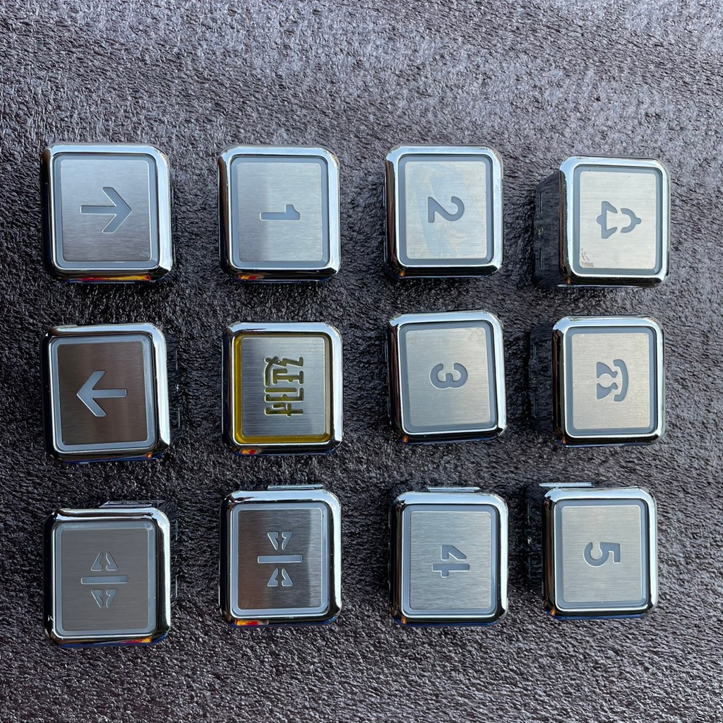 เหมาะสําหรับปุ่ม DL-PO2 AR-4 สวิตช์ปุ่มลิฟต์สี่เหลี่ยม Hitachi AK2026 วิศวกรรมการติดตั้งพื้นผิวสแตนเ