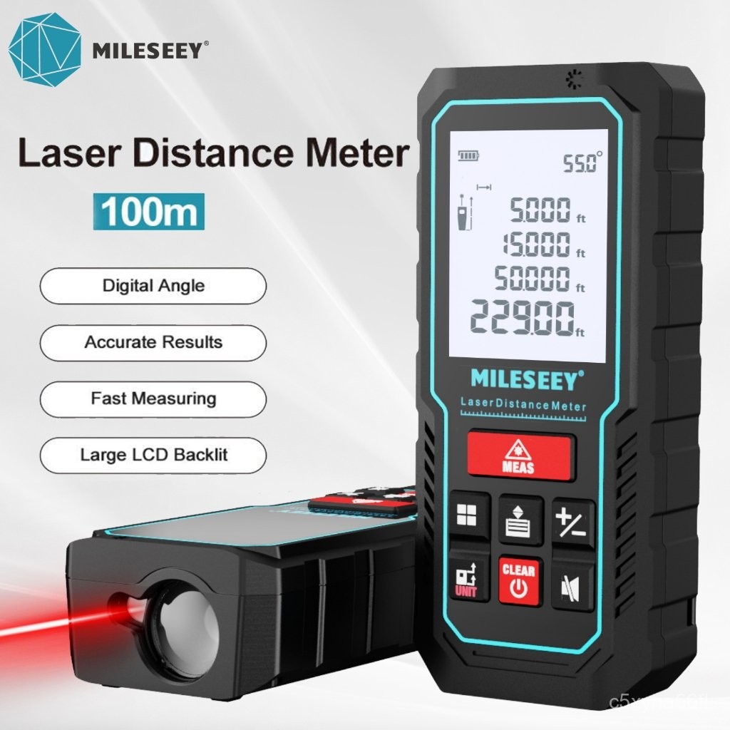 Mileseey 100M laser distance meter Digital LCD 100 Meter range finder Laser Meteran Distance Meter L