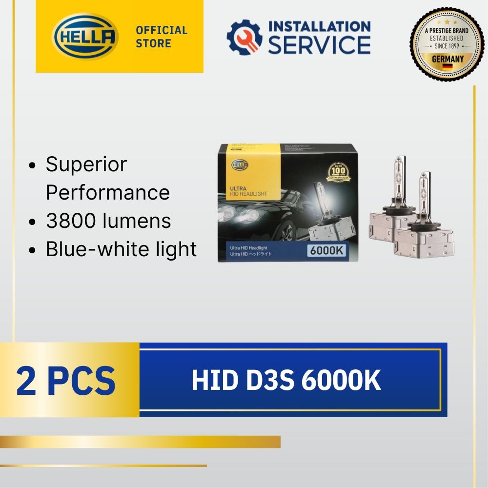 HELLA HID Xenon หลอดไฟหน้า D3S 6000K 8GS 178 560-932 (1 คู่)