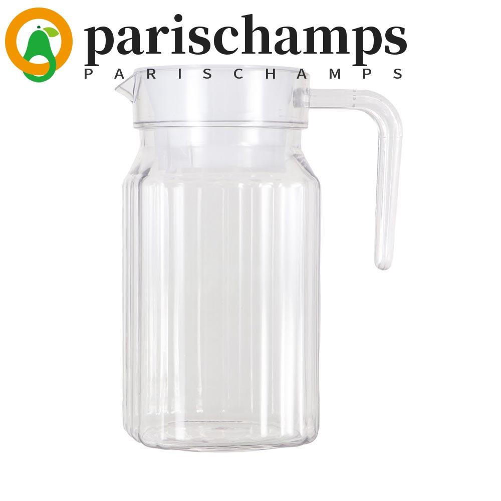 เหยือกน้ํา PARISCHAMPS, เหยือกลายอะคริลิคใส, หม้อชาน้ําแข็ง 600/800/1100/2000 มล. ป้องกันการล่มสลายพร้อมฝาปิดขวดเครื่องดื่มขวดน้ํา