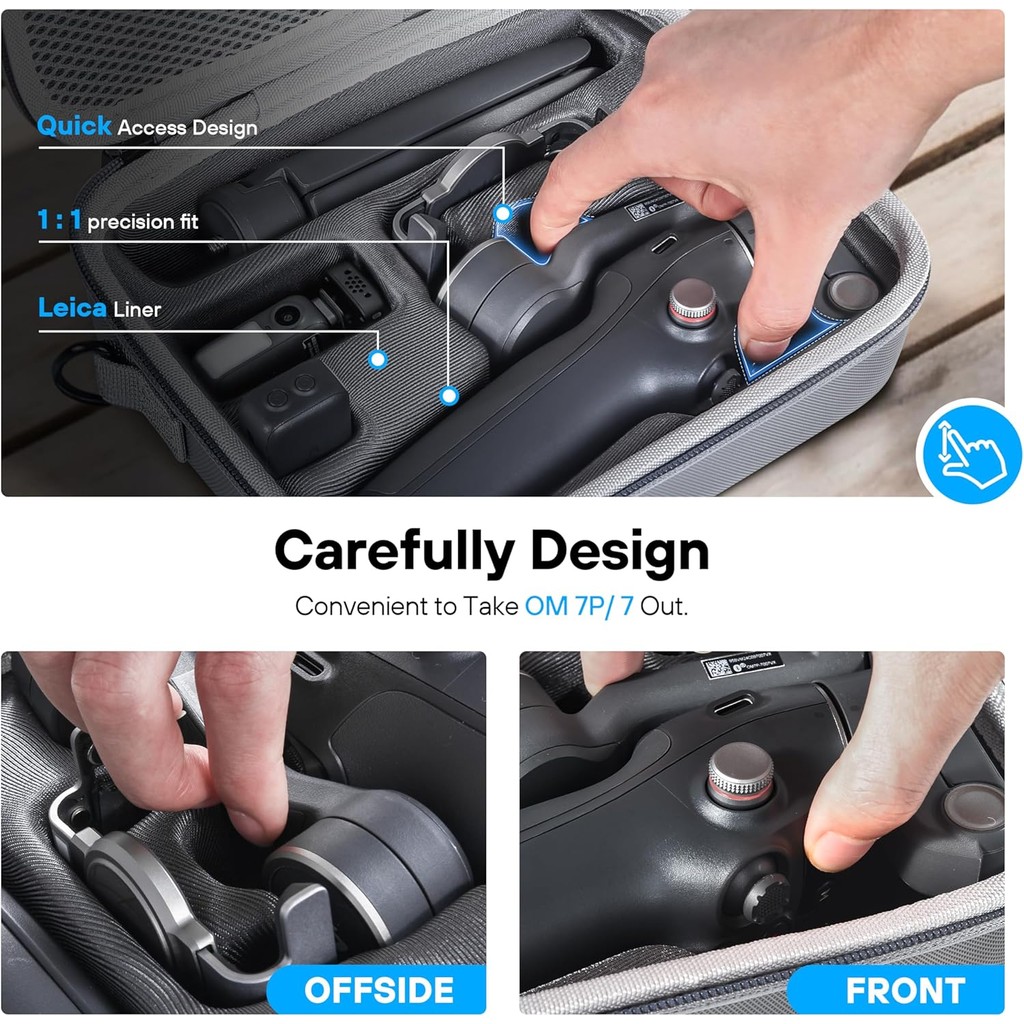 สําหรับ DJI Osmo Mobile 8 กระเป๋าสะพายแบบพกพา PU กันน้ํา DJI OM8, OM7 Universal Joint Stabilizer กระเป๋าเก็บ - รูปที่ 4