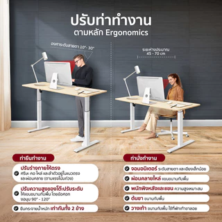 Fennix โต๊ะปรับระดับไฟฟ้า Ergonomic Desk | โต๊ะทำงานเพื่อสุขภาพ ปรับสูง-ต่ำได้ | รับประกัน 3 ปี