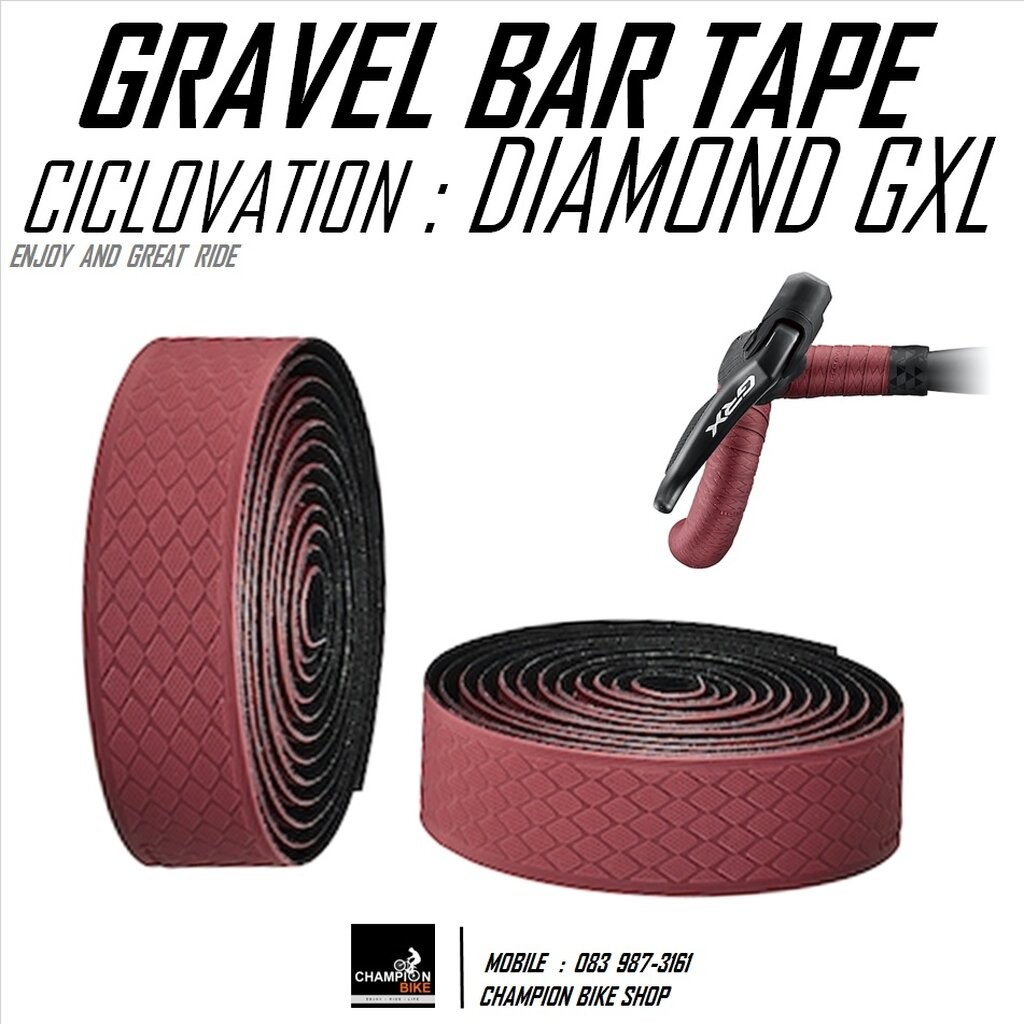 ผ้าพันแฮนด์จักรยานทัวร์ริ่งไบค์ กราเวลไบค์ CICLOVATION : GRIND TOUCH-DIAMOND GXL HANDLEBAR TAPE FOR 