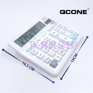 เครื่อง​คิดเลขสีขาว12หลัก QCONE ของแท้100% เครื่องคิดเลขธุรกิจ จอแสดงผลใหญ่ ปุ่มกดพลาสติกใหญ่ รุ่น QC-2135 MAX