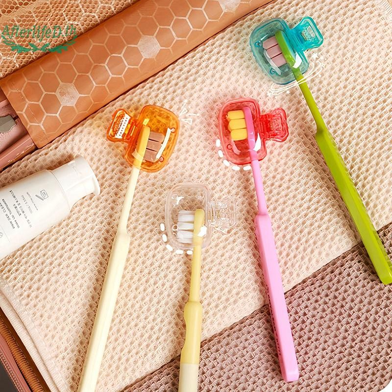 AF 1PC ผู้ถือแปรงสีฟันแบบพกพาแปรงสีฟัน Protector แปรง Pod กรณีป้องกันคลิปพลาสติกสําหรับในครัวเรือน Trav A