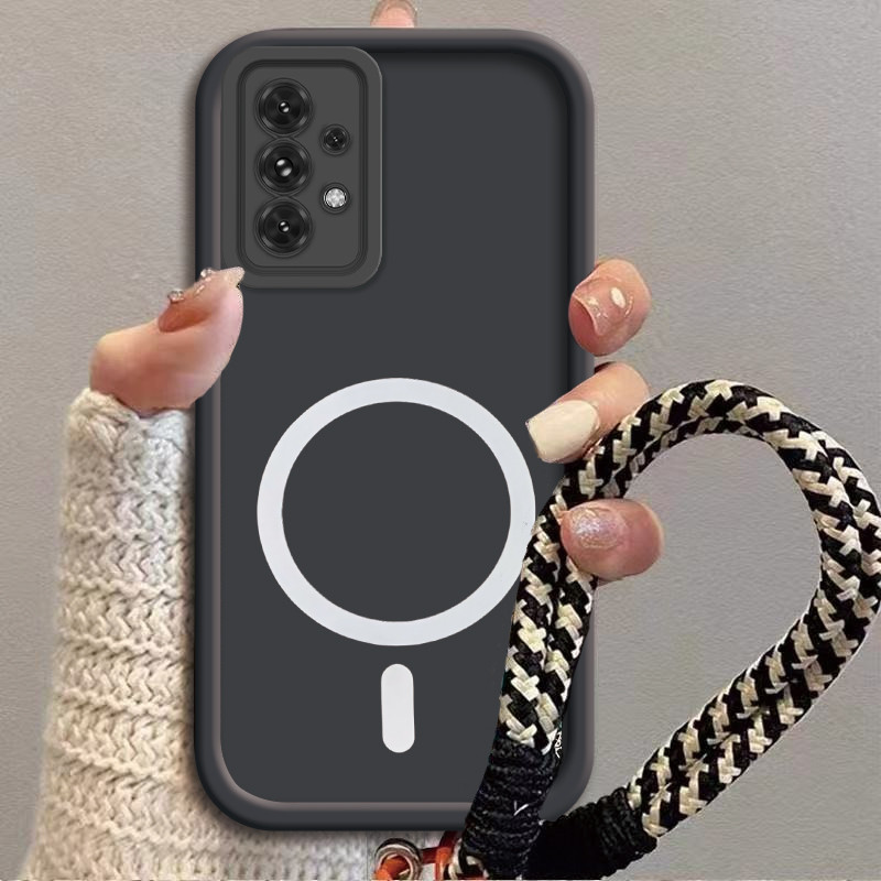 กันกระแทกcase สําหรับ Samsung A13 A23 A33 A53 A73 4G 5G เคสโทรศัพท์ใหม่แผ่นดูดแม่เหล็กป้องกันกรณี Lanyard JT01