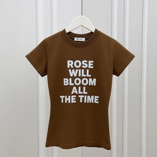 เสื้อยืดเข้ารูป สกรีนลาย สาวอวบใส่ได้ ผ้ายืดยูนิ งานตามหา พร้อมส่งทุกสี ผ้ายืดเยอะมาก รุ่น เข้ารูปRose Will