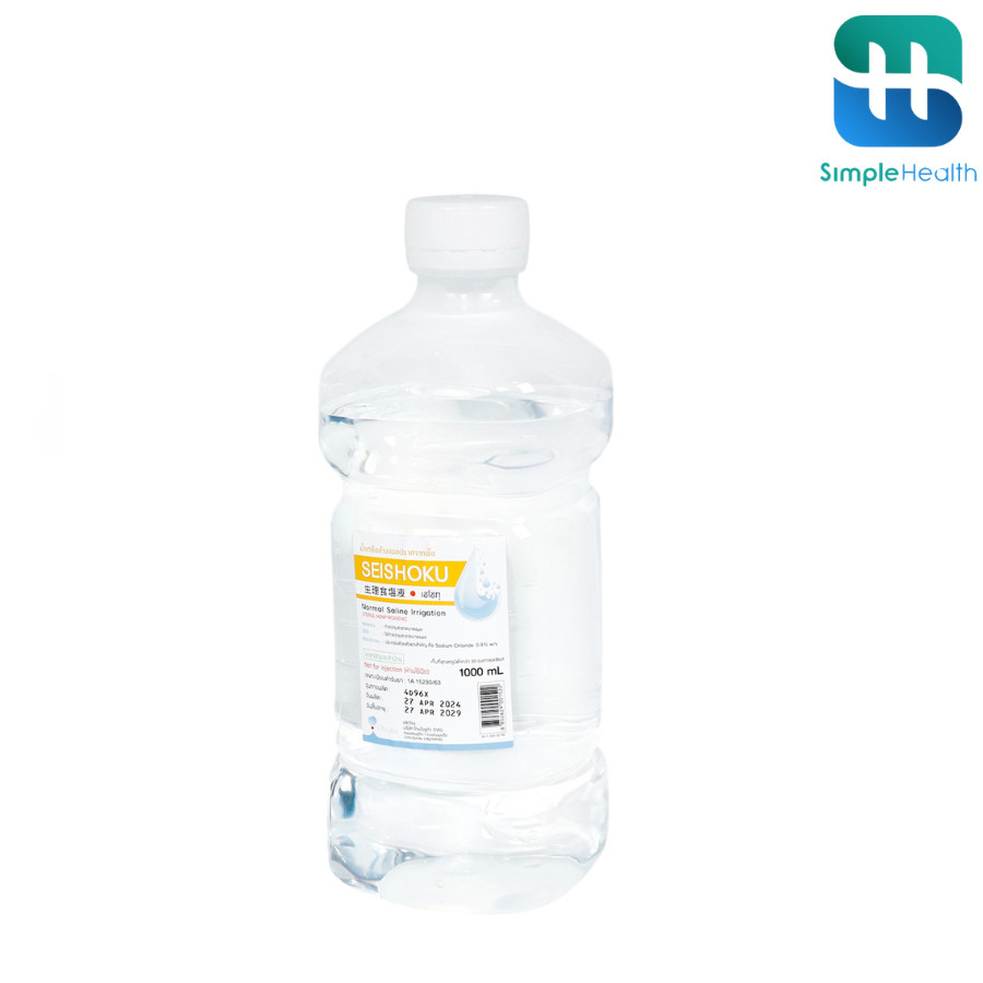 Simple health TH น้ำเกลือ น้ำเกลือล้างจมูก  Otsuka Seishoku ใช้ล้างทำความสะอาดบาดแผลทั่วไป มี 2 ขนาด