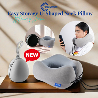 หมอนรองคอเมมโมรี่โฟมรูปตัว U HanSerene หมอนรองคอสําหรับจัดเก…