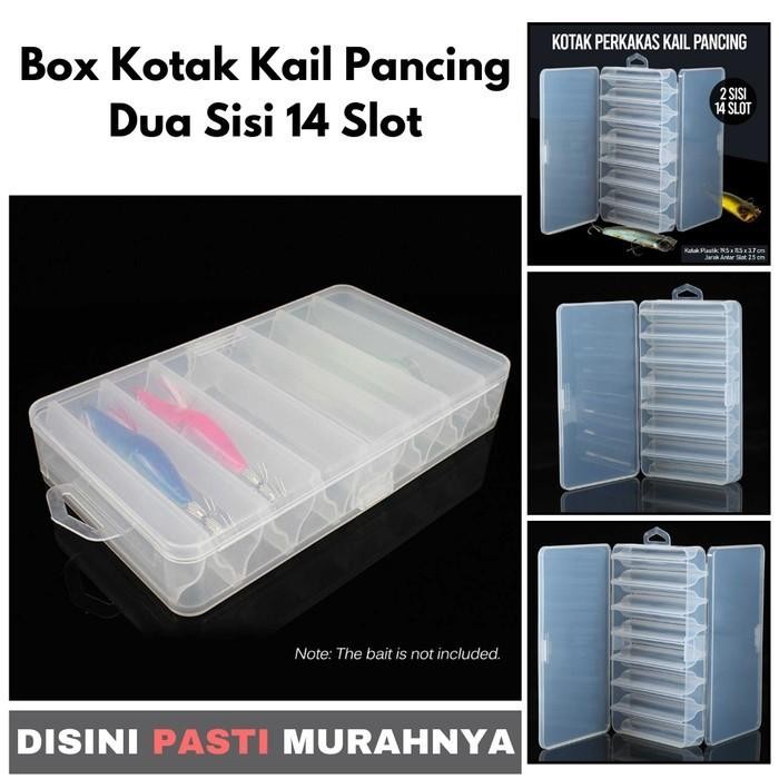 EAQP Box กล่องเครื่องมือเบ็ดตกปลาสองด้าน 14 ช่อง LXFB0R