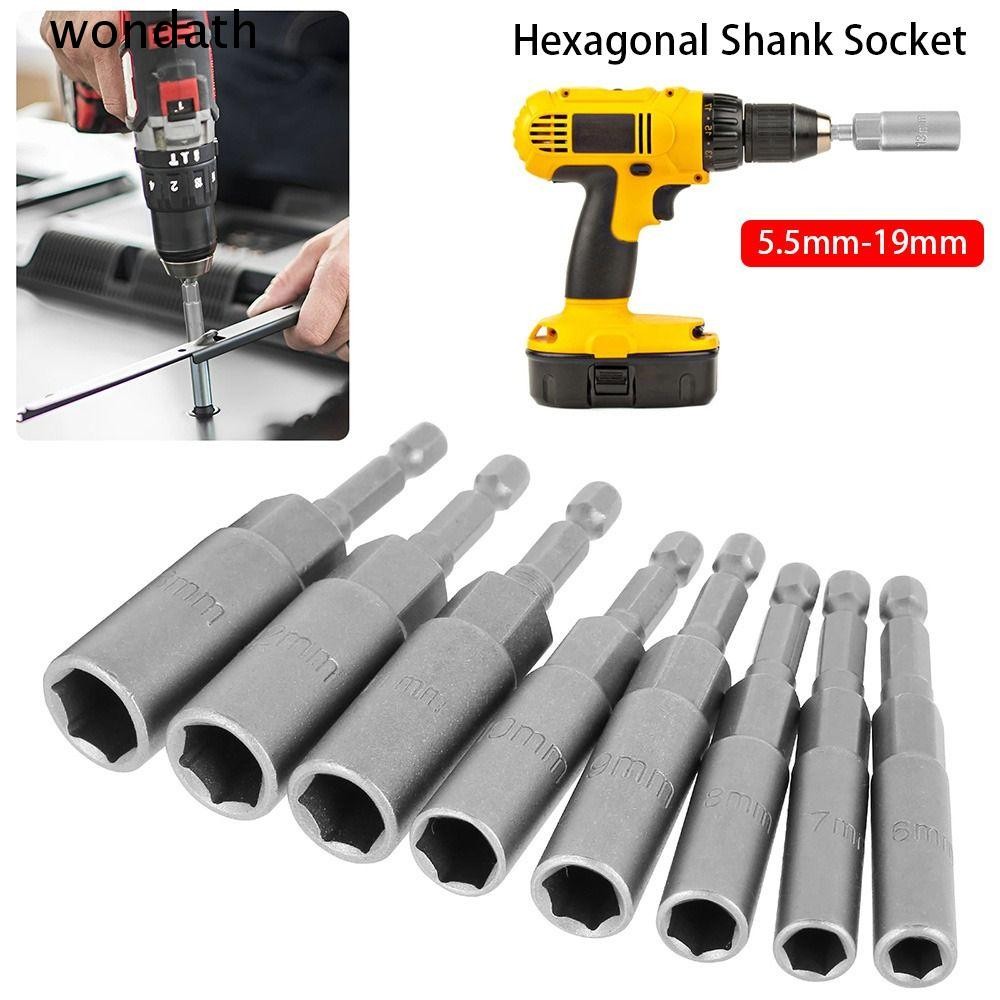 WONDA 1 ชิ้น Key เจาะอะแดปเตอร์ Bit, 1/4 "Hex ไดรฟ์ซ็อกเก็ต Hex, 80 มม.ความยาว Magnetic Nut ไขควง 5.