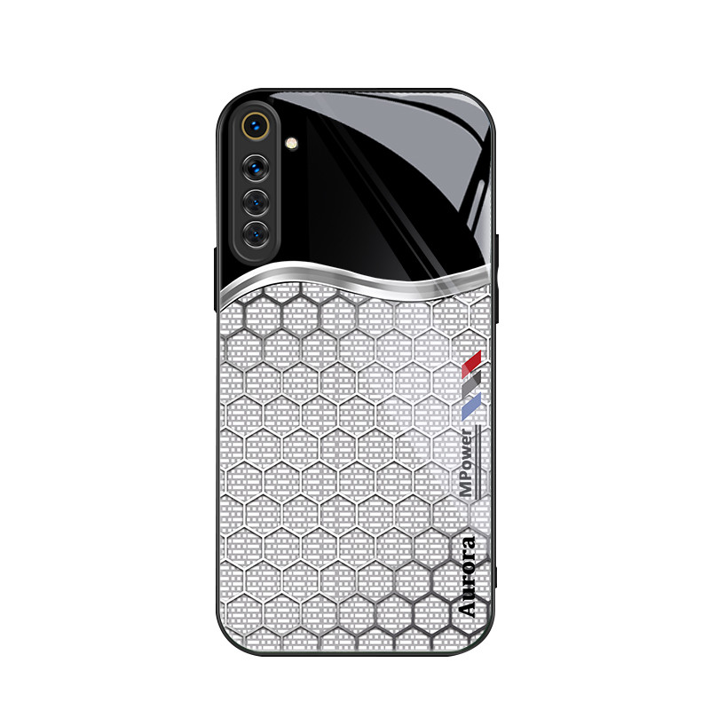 สําหรับ Oppo Realme 6 Pro , ตารางรังผึ้งสีเงิน, บุคลิกภาพอินเทรนด์, เคสป้องกันโทรศัพท์ป้องกันการตก