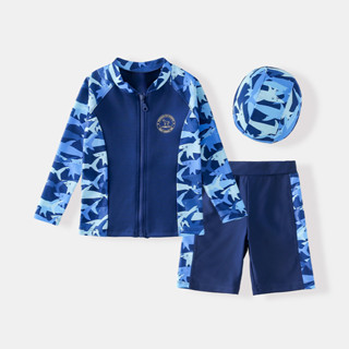 [อายุ 1-15 ปี] ชุดว่ายน้ําเด็กชายกลางเด็กใหญ่ครีมกันแดดแห้งเ…