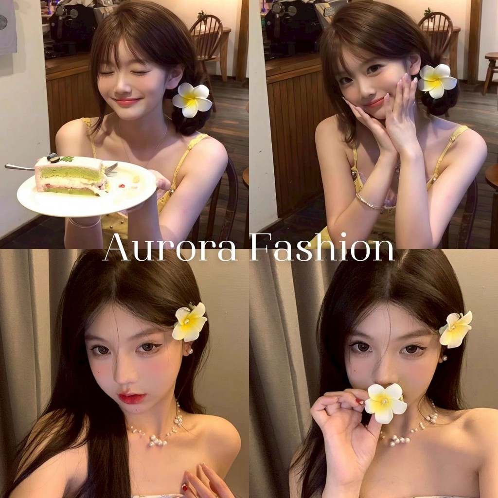 Aurora🛒พร้อมส่ง🚚 (รูปถ่ายจากงานจริง) กิ๊ปดอกไม้ ดอกลีลาวดีสีขาว เล็กและใหญ่ คาวาอี้มาก
