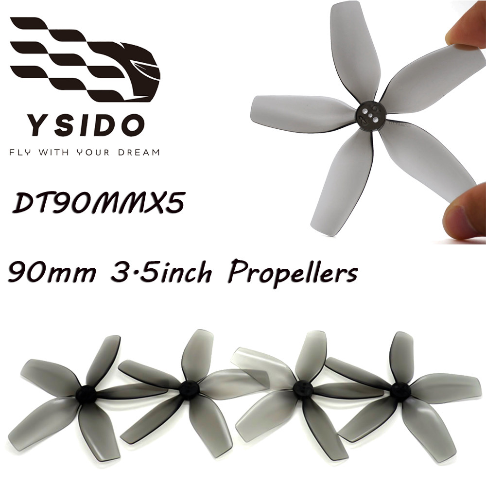 2/4/6 คู่ DT90MMX5 90 มม.3.5 นิ้วใบพัด 5 ใบมีด 1.5 มม.สําหรับ RC FPV Racing Drones เครื่องบิน Freestyle Cinewhoops DIY RC อะไหล่