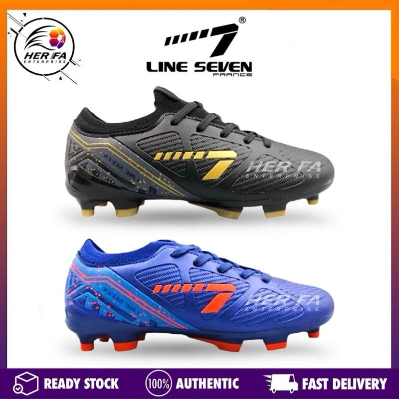 LINE SEVEN L7-Pattern Junior Football Soccer Shoes 100 Kasut Sepak Bola Budak Mid Cut LINE7 Pattern