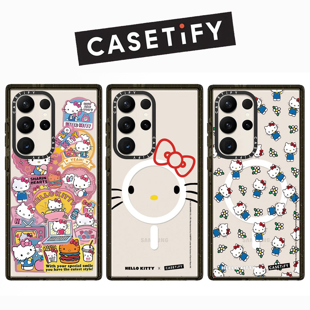 เคสคิตตี้น่ารักสําหรับ Samsung Galaxy S25 24 23 22 UItra S25 24 Plus กันกระแทกป้องกันปลอกอะคริลิค