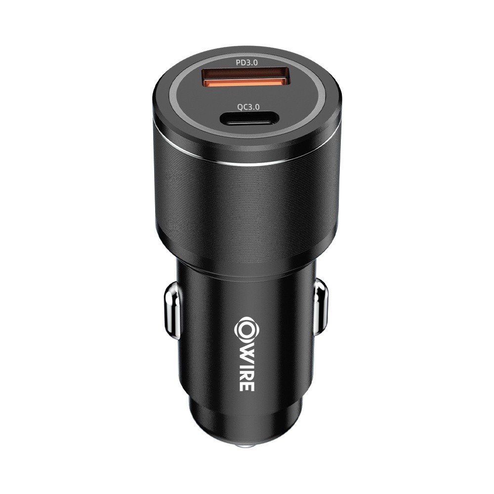 - OWIRE ที่ชาร์จในรถ Car Charger PD 38W ชาร์จเร็ว Type C หัวชาร์จในรถ รองรับ QC 3.0 + PD20W 2ช่อง us
