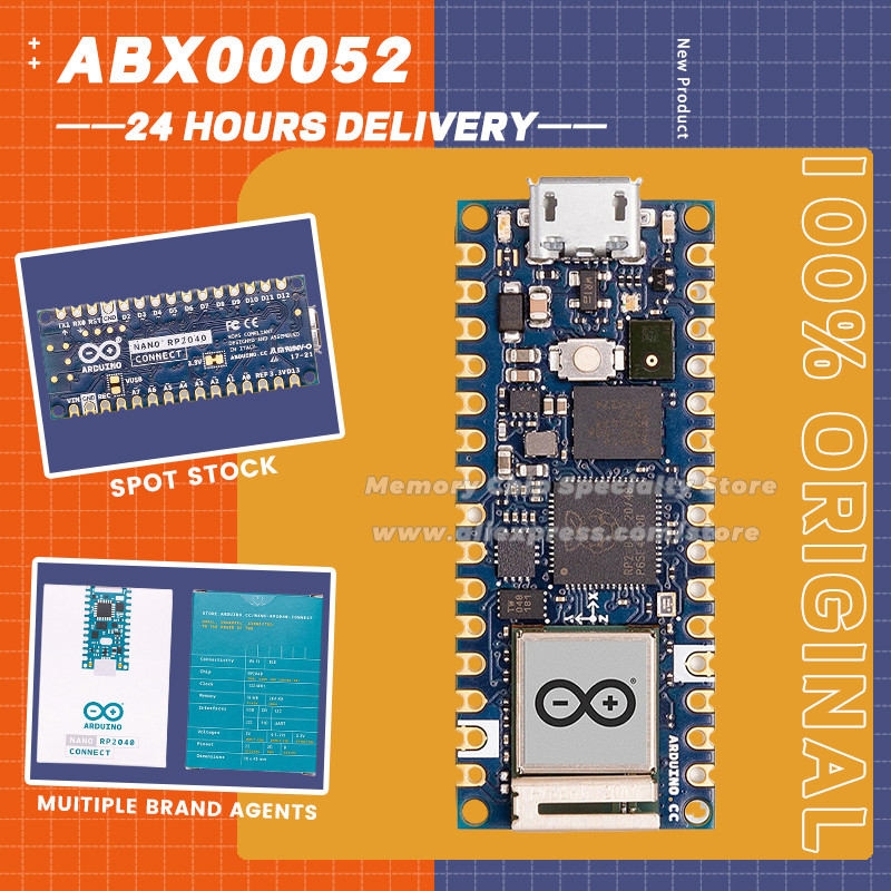 1ชิ้น/ล็อต! Arduino Nano RP2040 เชื่อมต่อ ABX00052 RP2040 บอร์ดพัฒนาใหม่