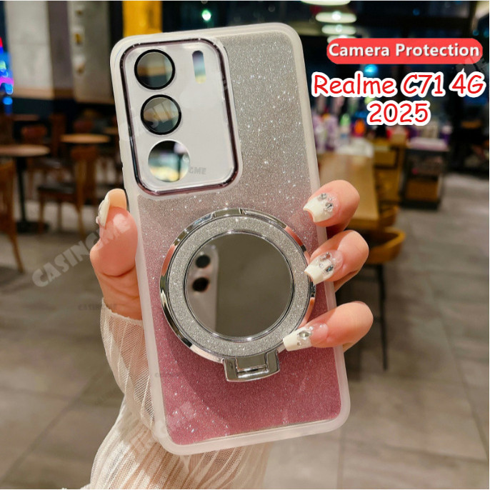 สําหรับRealme C71 4G 2025 กระจกแม่เหล็กGlitterสําหรับRealme C71 RealmeC71 C71 C 7 1 C 71 4G 5G 2025 