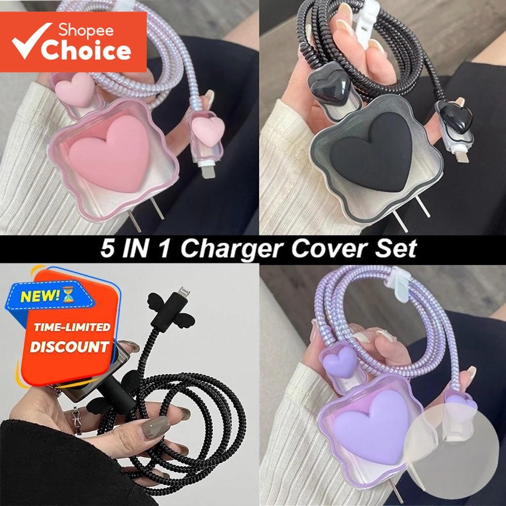 สายเคเบิลข้อมูล PD USB C และฝาครอบป้องกันเครื่องชาร์จสําหรับเครื่องชาร์จ iP 18W/20W