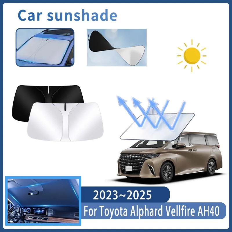 ที่บังแดดรถยนต์ NASTA สำหรับ Toyota Alphard Vellfire AH40 ปี 2023 2024 2025 บังแดดกระจกหน้ารถ ฉนวนกันความร้อน อุปกรณ์เสริมรถยนต์ฤดูร้อน