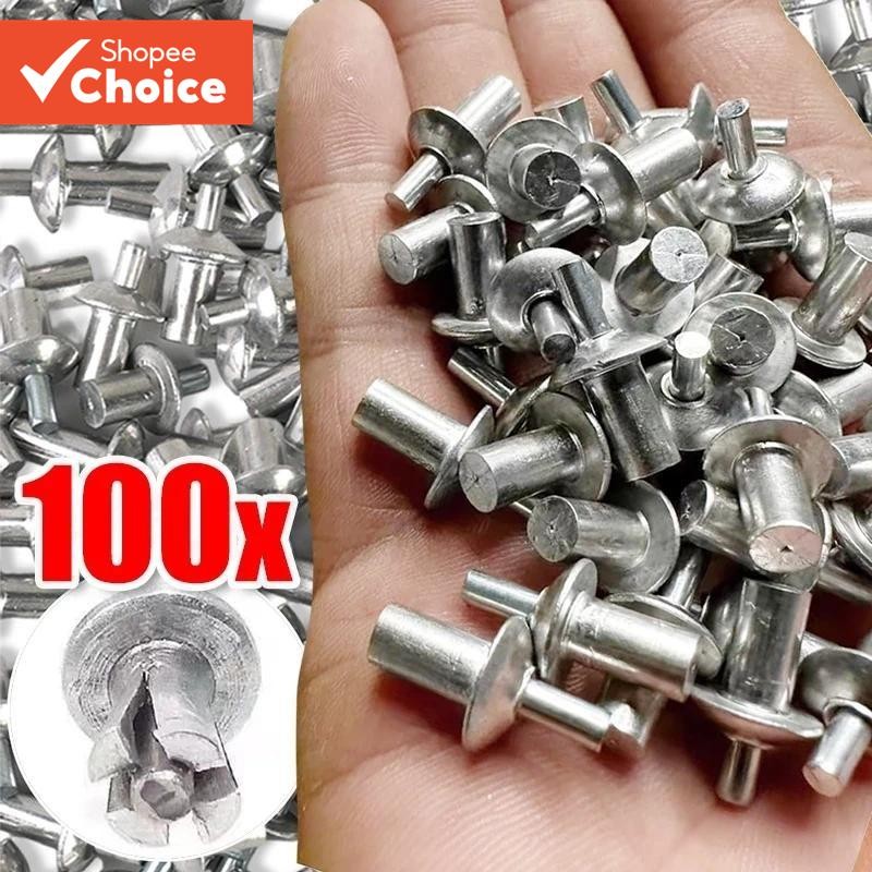 One Pack 100 ชิ้น M5 อลูมิเนียมอัลลอยด์ขยาย Rivet สกรู, Hammer-Driven Fasteners สําหรับอุตสาหกรรมและ DIY ใช้
