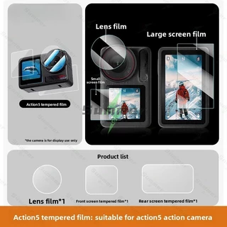 Summer ฟิล์มกันรอยจอเลนส์สำหรับ DJI Osmo Action 5 Pro/4/3, Ultra HD, กระจกนิรภัยกันรอยความแข็ง 9H พร้อมจอแสดงผล OLED