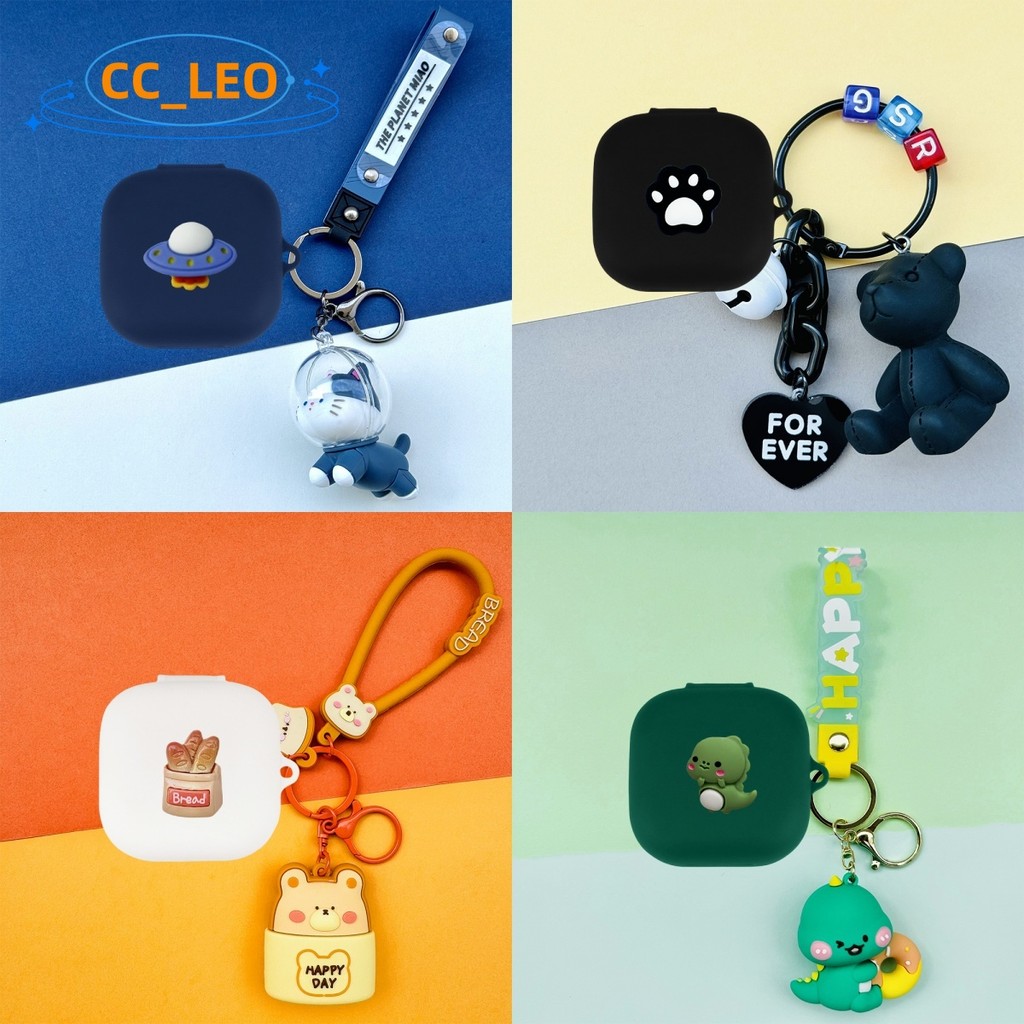 For Anker Soundcore C40i Case Cartoon Toast Bear Keychain Pendant Cute Silicone Soft Case Soundcore 