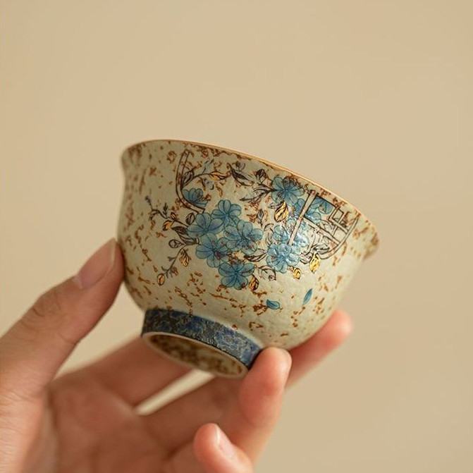 Pure Handmade Blue White Clay Teacup 70ml Master Cup ดื่มถ้วยน้ําชา Kung Fu ชุดชา