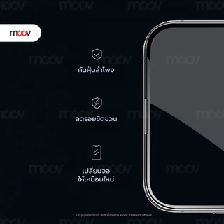 [ส่งไว] Moov FG02 ฟิล์มกระจก ฟิล์มไอโฟน 17 Pro Max 17 Air 17e 16 Pro 16e 15 Plus 14 13 12 กระจกแบบด้าน