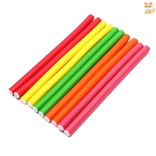 [VI] 10 ชิ้นยืดหยุ่นผม Curling Rod Hair Curler Makers โฟมนุ่ม Bendy Twist Curls TH
