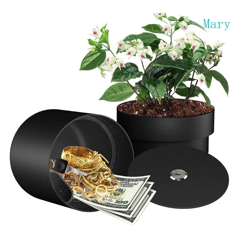 Mary Flower Hidden Safe Lock Box Surprise Secret Hideaway Plant Pots Stash Hide Silver Keys Jewlery 