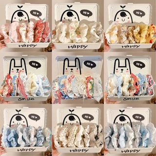 10ชิ้นชุดบิ๊ก ส กรุบกรอบ แฟชั่นเกาหลีที่สวยงามที่เรียบง่ายอเนกประสงค์บิ๊กผมผูกขนาดใหญ่ลําไส้ผมวงอุปกรณ์ผม