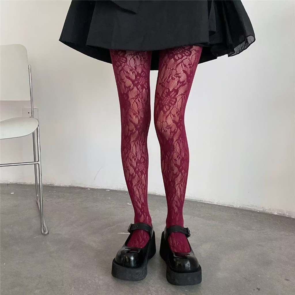 Sexy secrets⚜️⚜️ถุงน่องเซ็กซี่ ถุงน่อง ถุงน่องตาข่าย  ดอกไม้  4 สี แฟชั่น พร้อมส่งในไทย ราคา ถูกที่สุด ดีลบีเคเค แกลเลอรีภาพที่ 5