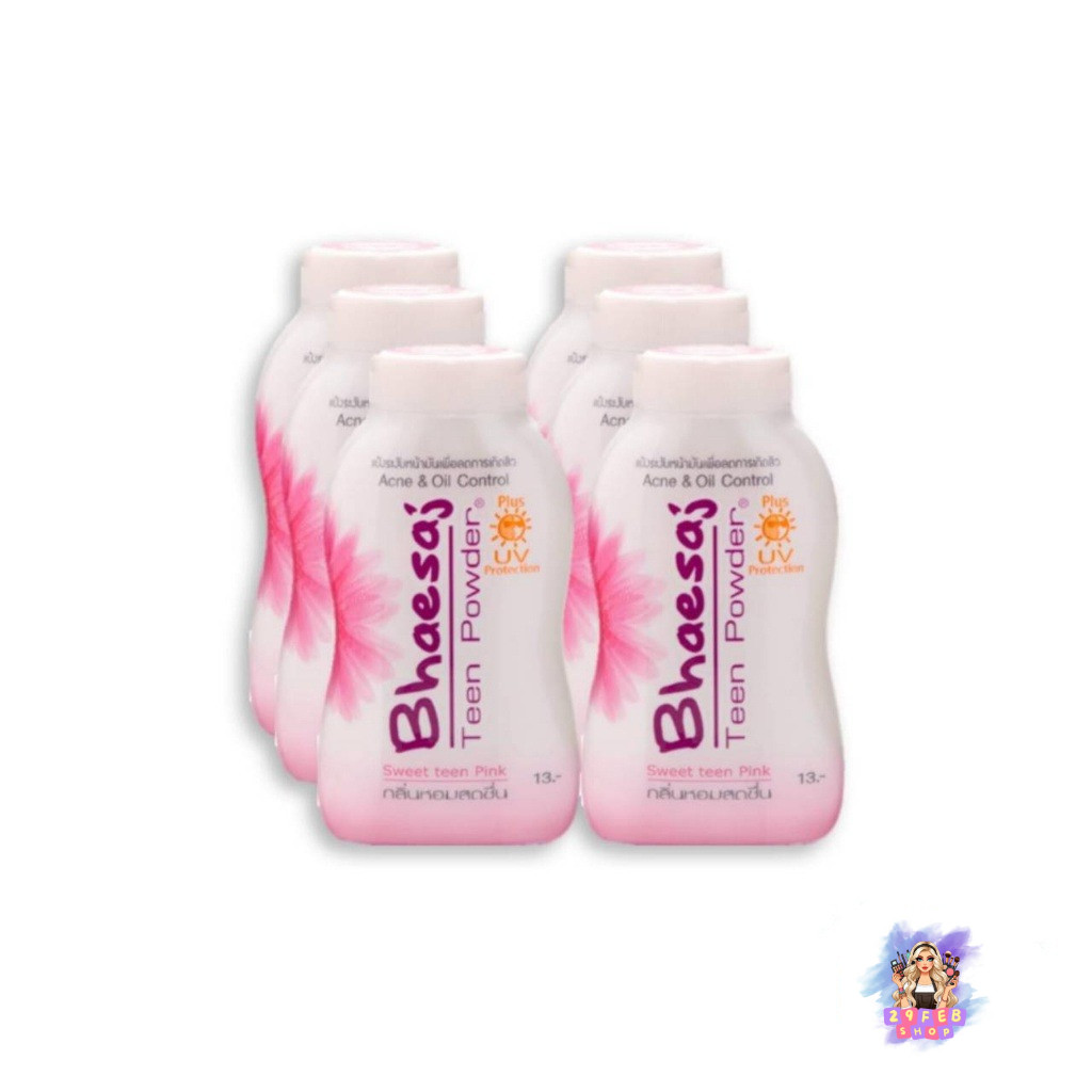📍  (6ขวด/แพ็ค) Bhaesaj Teen Powder Sweet Teen Pink 50กรัม เภสัช ทีนพาวเดอร์ แป้งฝุ่น กลิ่นสวีททีนพิ้
