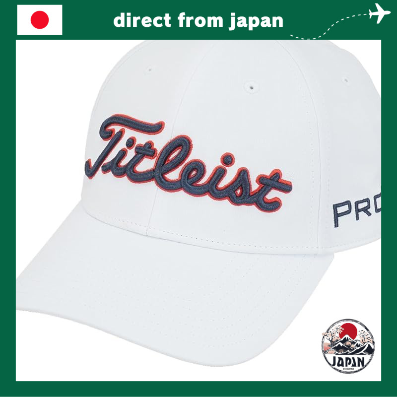 Titleist TH25ATPA Men’s Tour Performance Cap – Stretch Fit, UPF 50+ Sun Protection White/Navy/Red