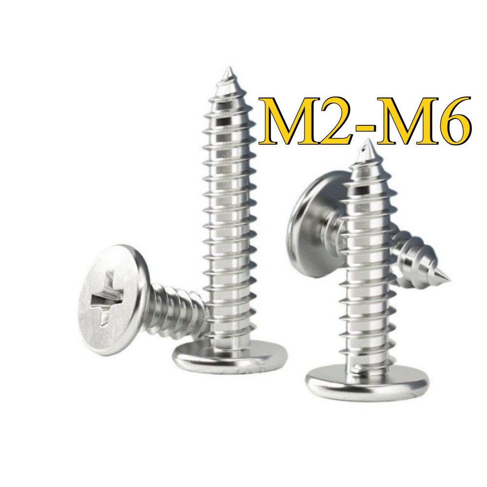 น็อต สกรู หัวเตเปอร์ หัวเรียบ แฉก สแตนเลส 304 เกลียวปล่อย ปลายแหลม / Flat Head tail self-tapping screw Stainless Steel 304 M2/M2.3/M2.6/M3/M3.5/M4/M5/M6 QIAOZHI-TH1