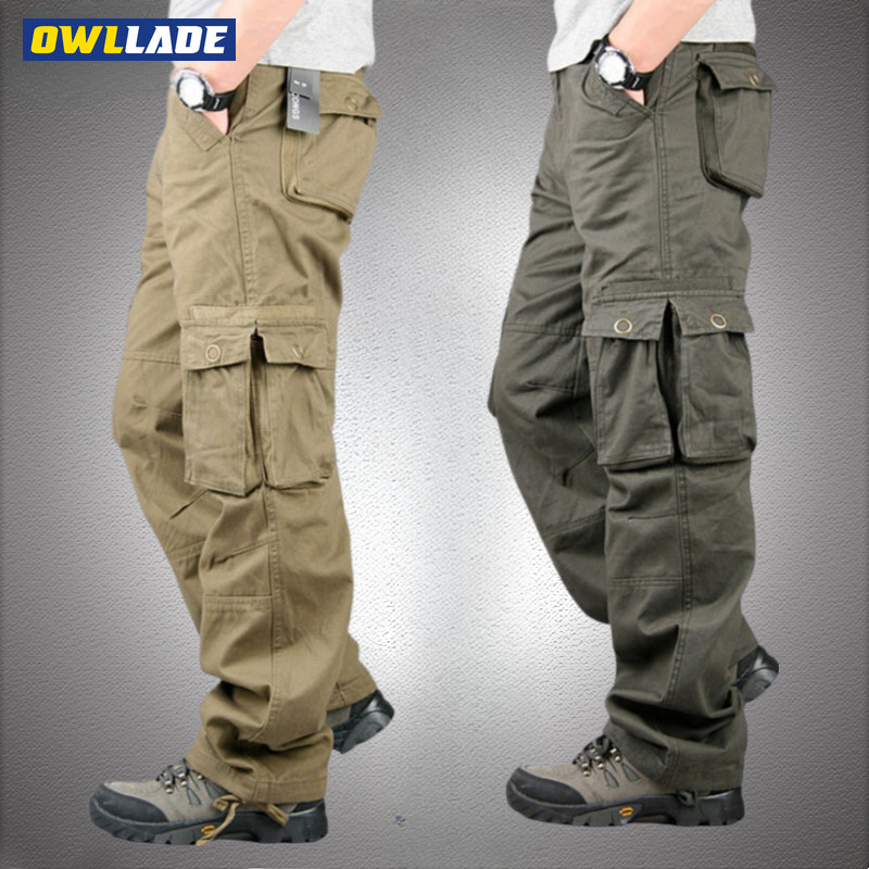 OWLLADE กางเกงคาร์โก้ยุทธวิธีสําหรับผู้ชายสีเขียว B02 2T