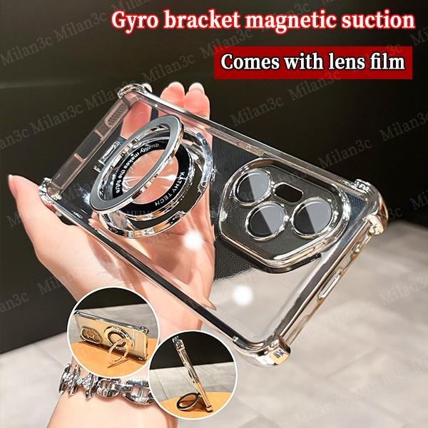 เคส Honor 400 Pro เคส Honor 400 เคส Honor 400 เคสโทรศัพท์แบบใสอัจฉริยะ ไม่เหลือง พร้อมขาตั้งแม่เหล็ก