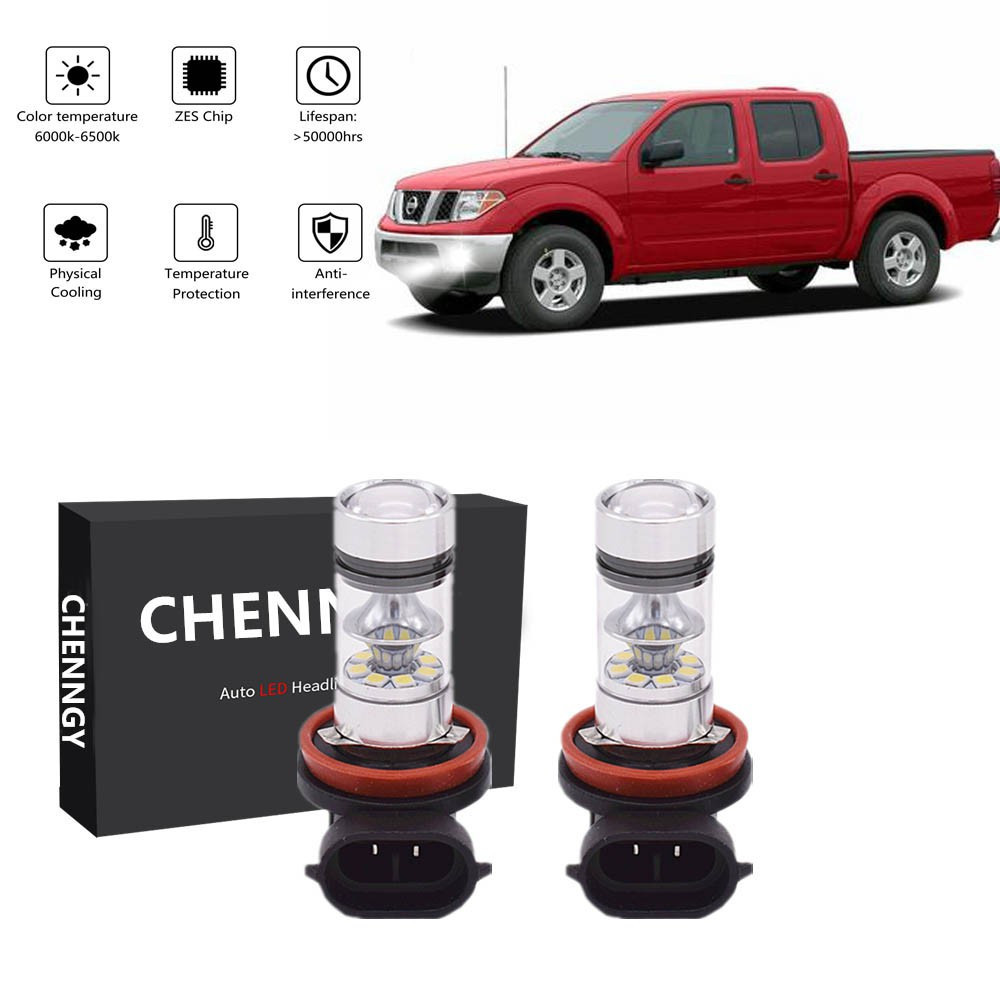 สําหรับ Nissan Frontier 2005-2010 - 2PC 6000K White Projector LED H11 หลอดไฟหมอก