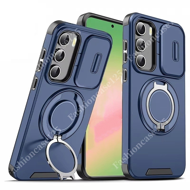 Realme C75 C75x ปลอกกันกระแทกเกราะสไลด์ปลอกแม่เหล็กสําหรับRealme C75 C75x 4G RealmeC75 RealmeC75x C 75 75x NFC 2024 2025 แหวนขาตั้งโทรศัพท์ฝาหลัง