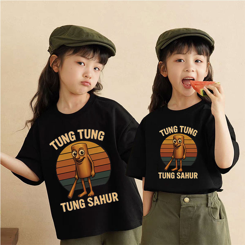 (จัดส่งตลอด 24 ชั่วโมง)พร้อมส่ง แขนสั้นพิมพ์ลาย เสื้อคอกลม แฟชั่นฤดูร้อนสไตล์เกาหลี ลำลองฤดูร้อน การ์ตูน Stickman พิมพ์