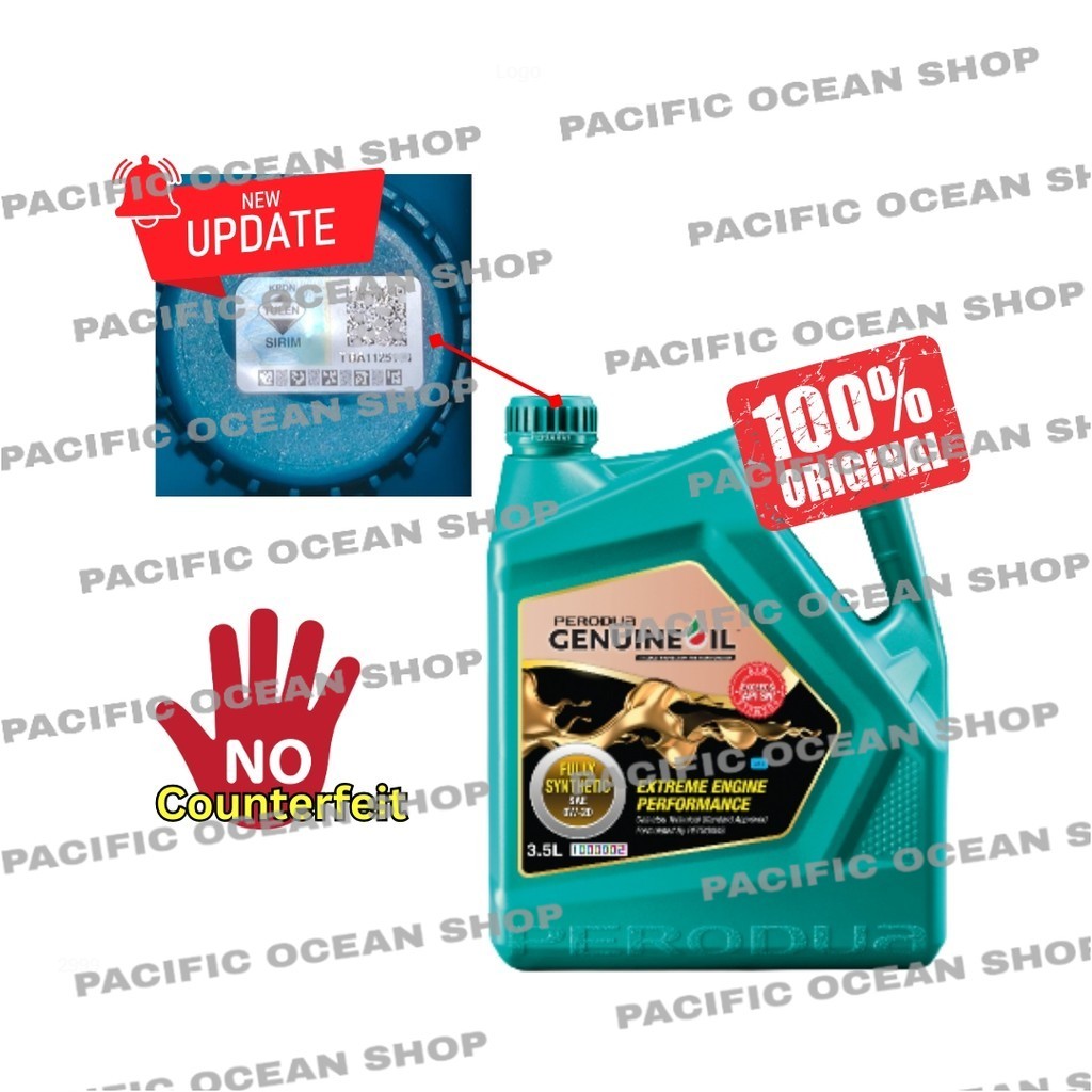 PERODUA 0W20 0W-20 (3.5L) FULLY SYNTHETIC ENGINE OIL MINYAK HITAM BEZZA AXIA MYVI 2018> ARUZ 15601-P
