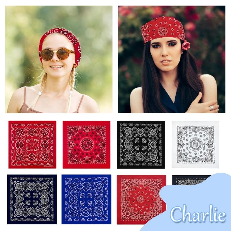 Floral Bandana Head Scarf Hip Hop Halloween Turbans Head Scarf for Rapper